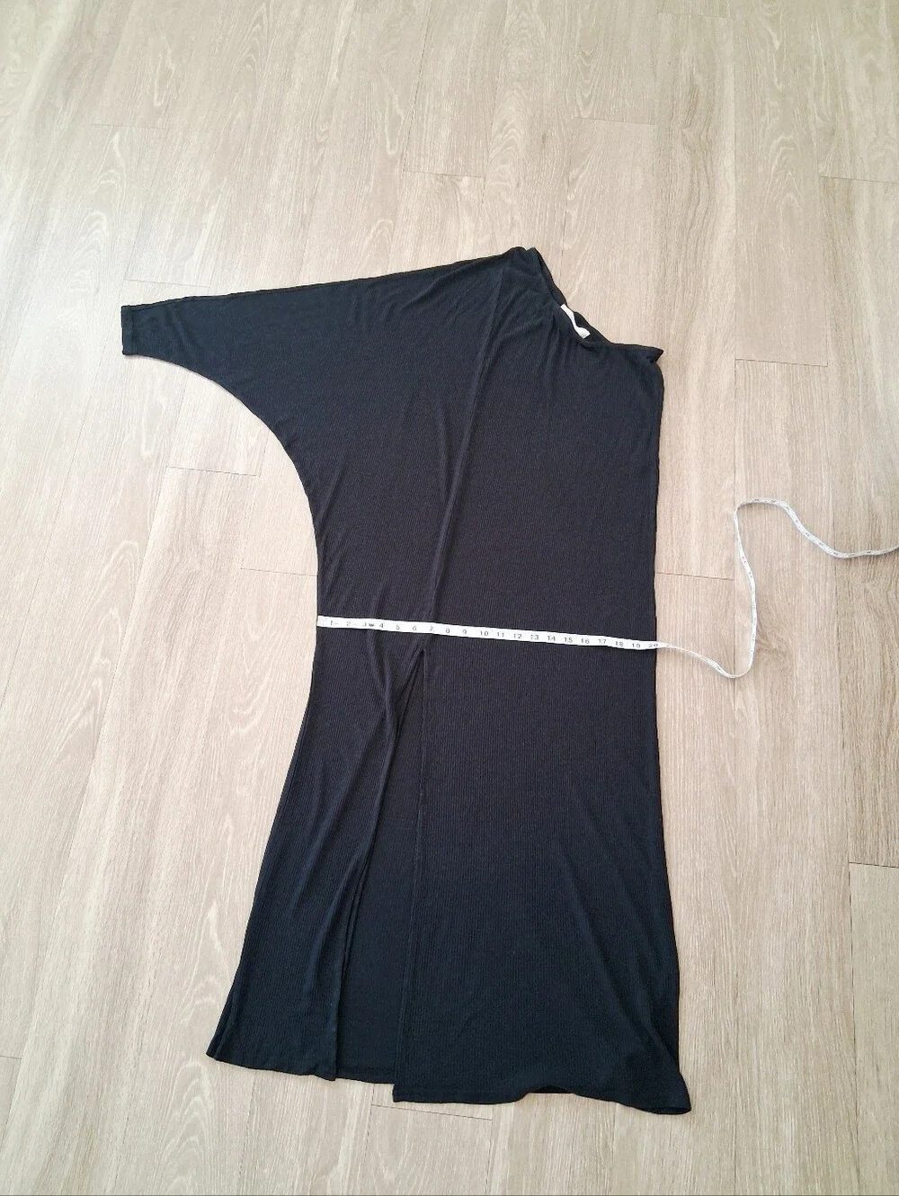 Free People Kara One Shoulder Midi Dress Black Linen Blend